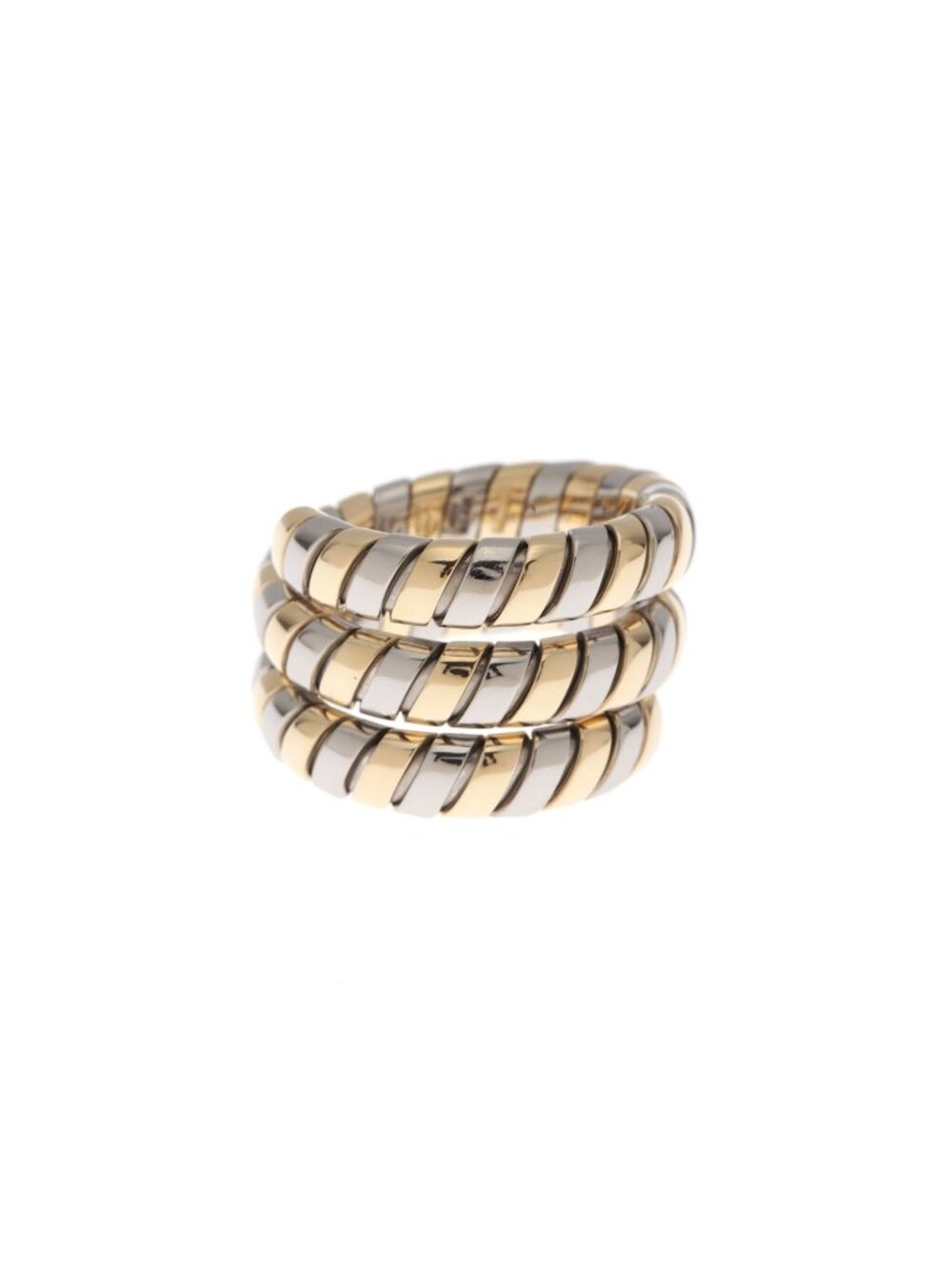 Bvlgari Tuboga Sling 18k Yellow Gold Stainless Ring